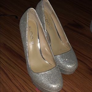 Silver Aldo Pumps